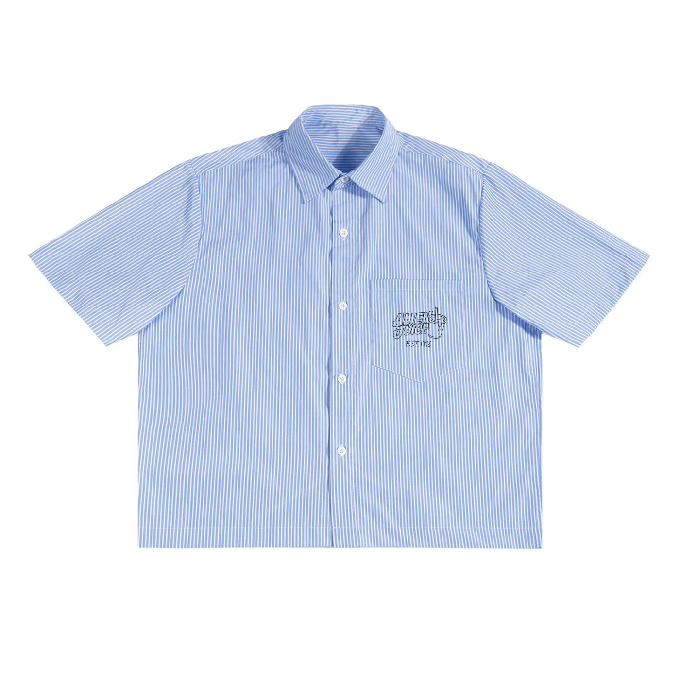 '4 EVER' Oversized Vertical Stripe Boxy Shirt