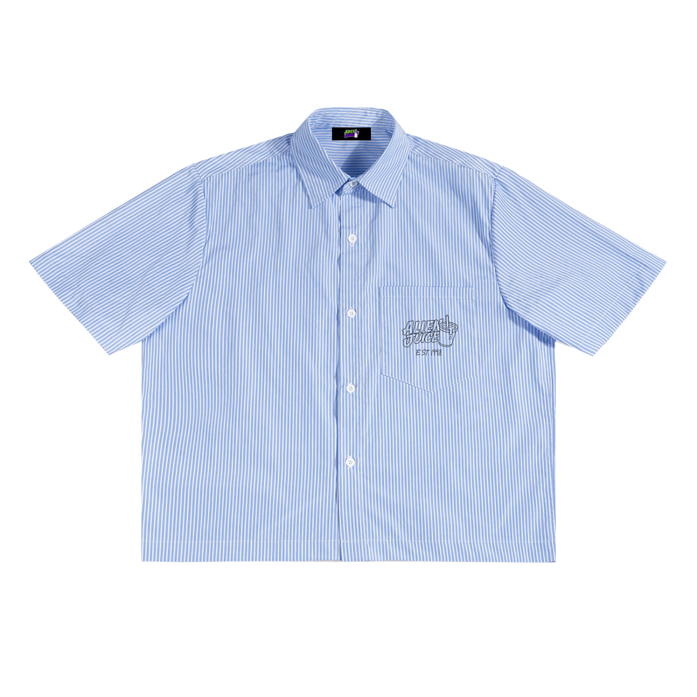 '4 EVER' Oversized Vertical Stripe Boxy Shirt