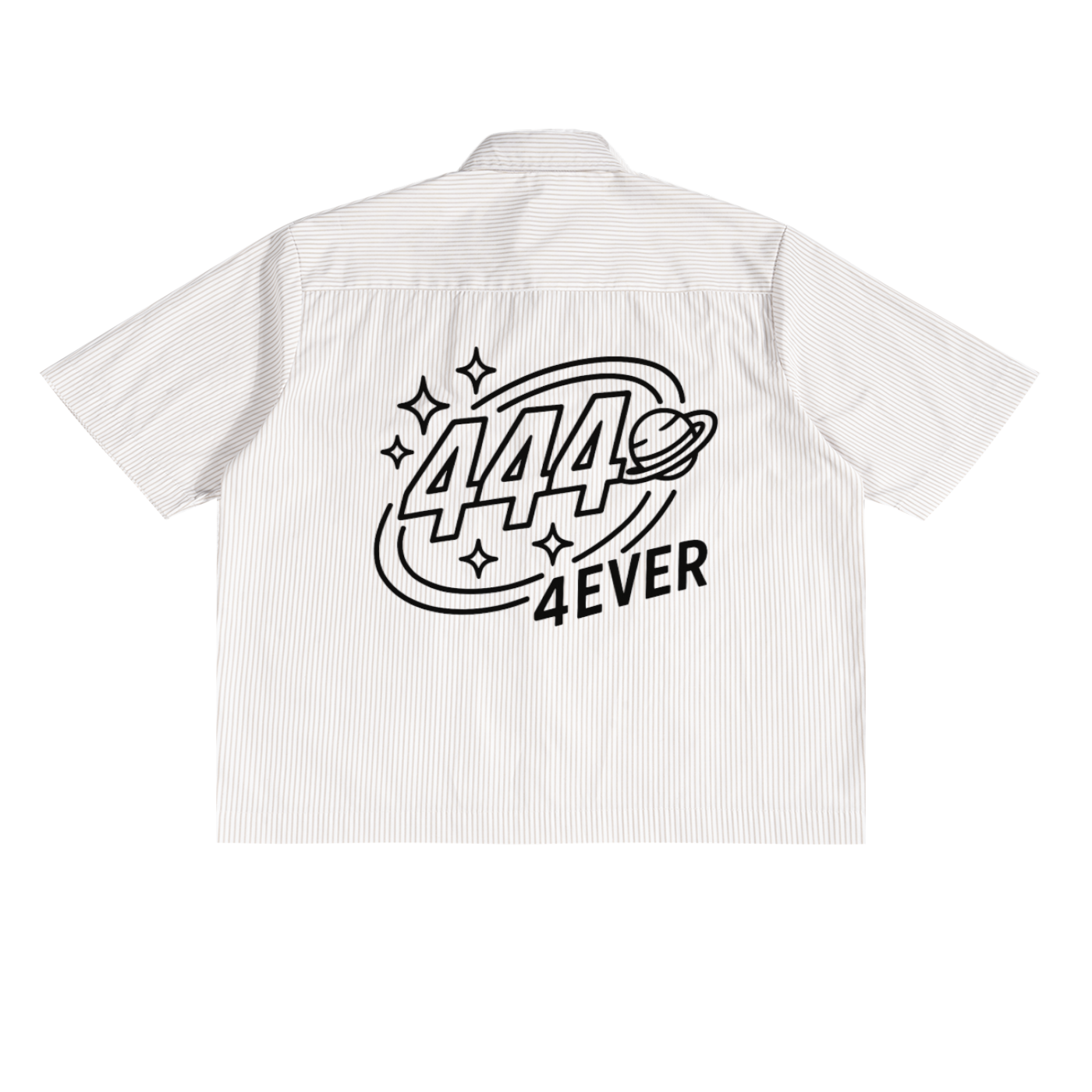 '4 EVER' Oversized Vertical Stripe Boxy Shirt