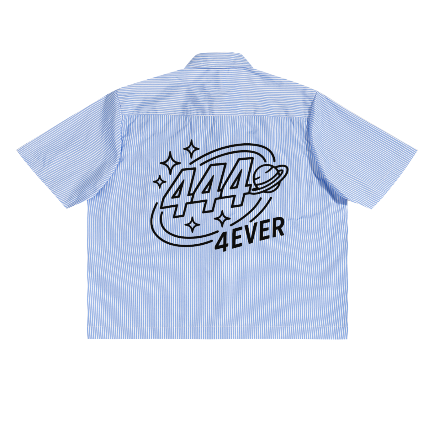 '4 EVER' Oversized Vertical Stripe Boxy Shirt